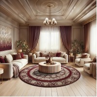 Китайский ковер 002022 Красный круг